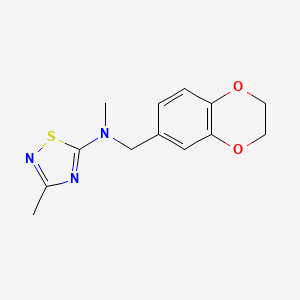 molecular formula C13H15N3O2S B12269168 N-[(2,3-dihydro-1,4-benzodioxin-6-yl)methyl]-N,3-dimethyl-1,2,4-thiadiazol-5-amine 