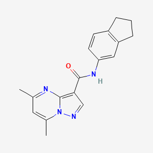 N-(2,3-dihydro-1H-inden-5-yl)-5,7-dimethyl-3-pyrazolo[1,5-a]pyrimidinecarboxamide