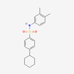 molecular formula C20H25NO2S B12269245 4-cyclohexyl-N-(3,4-dimethylphenyl)benzene-1-sulfonamide 