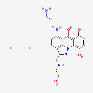 6H-Pyrazolo(4,5,1-de)acridin-6-one, 5-((3-aminopropyl)amino)-7,10-dihydroxy-2-(((2-hydroxyethyl)amino)methyl)-, dihydrochloride