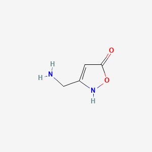 molecular formula C4H6N2O2 B1226936 5-Isoxazolol, 3-(aminomethyl)- CAS No. 26384-22-5