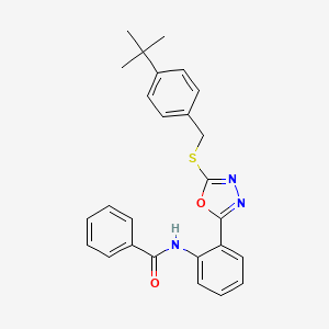 N-[2-[5-[(4-tert-butylphenyl)methylthio]-1,3,4-oxadiazol-2-yl]phenyl]benzamide