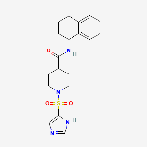 molecular formula C19H24N4O3S B1226945 1-(1H-imidazol-5-ylsulfonyl)-N-(1,2,3,4-tetrahydronaphthalen-1-yl)-4-piperidinecarboxamide 