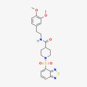molecular formula C22H26N4O5S2 B1226948 1-(2,1,3-benzothiadiazol-4-ylsulfonyl)-N-[2-(3,4-dimethoxyphenyl)ethyl]piperidine-4-carboxamide 