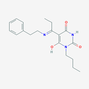 1-Butyl-5-[1-(2-phenylethylamino)propylidene]-1,3-diazinane-2,4,6-trione