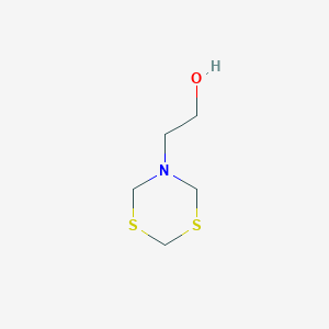 molecular formula C5H11NOS2 B122696 2-(1,3,5-Dithiazinan-5-yl)ethanol CAS No. 88891-55-8