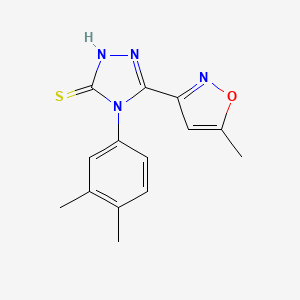 molecular formula C14H14N4OS B1226965 4-(3,4-dimethylphenyl)-3-(5-methyl-3-isoxazolyl)-1H-1,2,4-triazole-5-thione 