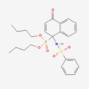 molecular formula C24H30NO6PS B1226966 N-(1-dibutoxyphosphoryl-4-oxo-1-naphthalenyl)benzenesulfonamide 