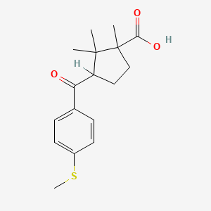 B1226973 1,2,2-Trimethyl-3-(4-(methylthio)benzoyl)cyclopentanecarboxylic acid CAS No. 61469-03-2