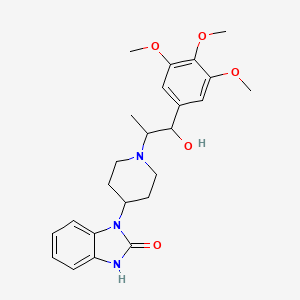 molecular formula C24H31N3O5 B1226993 3-[1-[1-hydroxy-1-(3,4,5-trimethoxyphenyl)propan-2-yl]piperidin-4-yl]-1H-benzimidazol-2-one CAS No. 74179-08-1