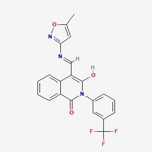 molecular formula C21H14F3N3O3 B1227011 4-[[(5-Methyl-3-isoxazolyl)amino]methylidene]-2-[3-(trifluoromethyl)phenyl]isoquinoline-1,3-dione 