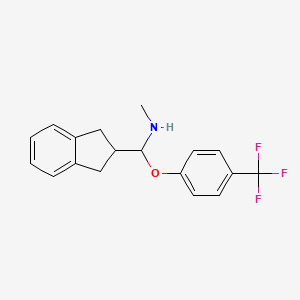 molecular formula C18H18F3NO B1227029 2,3-Dihydro-2-((methylamino)methyl)-1-(4-(trifluoromethyl)phenoxy)-1H-indene hydrochloride CAS No. 130835-44-8