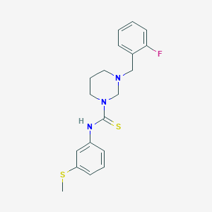 molecular formula C19H22FN3S2 B1227038 3-[(2-fluorophenyl)methyl]-N-[3-(methylthio)phenyl]-1,3-diazinane-1-carbothioamide 
