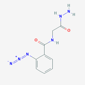 molecular formula C9H10N6O2 B1227055 4-Azidobenzoylglycylhydrazide CAS No. 77889-73-7