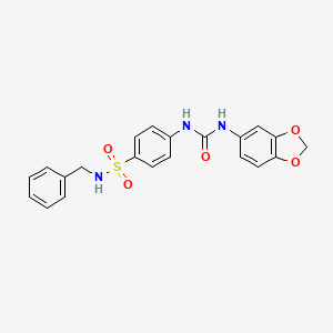 molecular formula C21H19N3O5S B1227098 3-(2H-13-BENZODIOXOL-5-YL)-1-[4-(BENZYLSULFAMOYL)PHENYL]UREA 