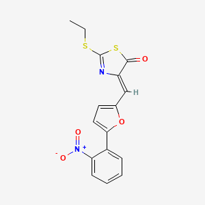 molecular formula C16H12N2O4S2 B1227112 2-(ethylthio)-4-{[5-(2-nitrophenyl)-2-furyl]methylene}-1,3-thiazol-5(4H)-one 
