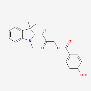 molecular formula C21H21NO4 B1227115 [(3Z)-2-oxo-3-(1,3,3-trimethylindol-2-ylidene)propyl] 4-hydroxybenzoate 