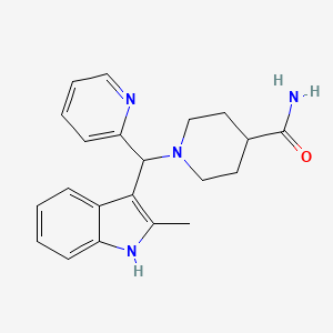 1-[(2-methyl-1H-indol-3-yl)-(2-pyridinyl)methyl]-4-piperidinecarboxamide