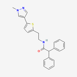 molecular formula C24H23N3OS B12271337 N-{2-[5-(1-methyl-1H-pyrazol-4-yl)thiophen-2-yl]ethyl}-2,2-diphenylacetamide 
