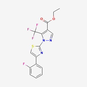 ethyl 1-[4-(2-fluorophenyl)-1,3-thiazol-2-yl]-5-(trifluoromethyl)-1H-pyrazole-4-carboxylate