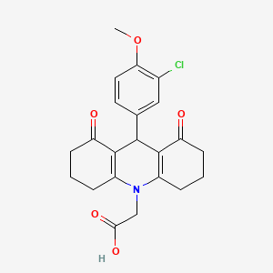 2-[9-(3-chloro-4-methoxyphenyl)-1,8-dioxo-3,4,5,6,7,9-hexahydro-2H-acridin-10-yl]acetic acid