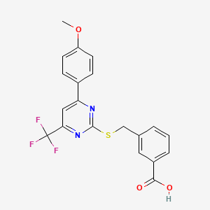3-[[[4-(4-Methoxyphenyl)-6-(trifluoromethyl)-2-pyrimidinyl]thio]methyl]benzoic acid