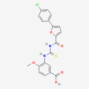 3-[[[[[5-(4-Chlorophenyl)-2-furanyl]-oxomethyl]amino]-sulfanylidenemethyl]amino]-4-methoxybenzoic acid