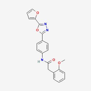 molecular formula C21H17N3O4 B1227166 N-[4-[5-(2-furanyl)-1,3,4-oxadiazol-2-yl]phenyl]-2-(2-methoxyphenyl)acetamide 