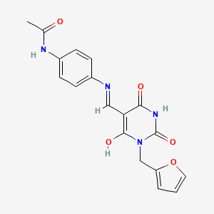 N-[4-[[1-(2-furanylmethyl)-2,4,6-trioxo-1,3-diazinan-5-ylidene]methylamino]phenyl]acetamide