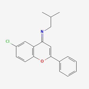 6-chloro-N-(2-methylpropyl)-2-phenyl-1-benzopyran-4-imine