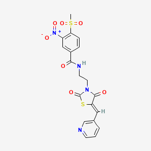N-[2-[(5Z)-2,4-dioxo-5-(pyridin-3-ylmethylidene)-1,3-thiazolidin-3-yl]ethyl]-4-methylsulfonyl-3-nitrobenzamide