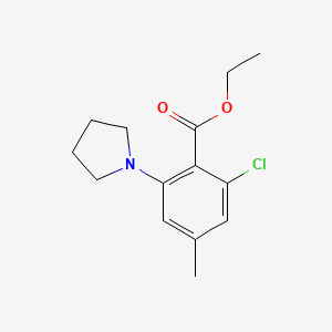 molecular formula C14H18ClNO2 B1227184 ethyl 2-chloro-4-methyl-6-tetrahydro-1H-pyrrol-1-ylbenzoate CAS No. 59686-39-4