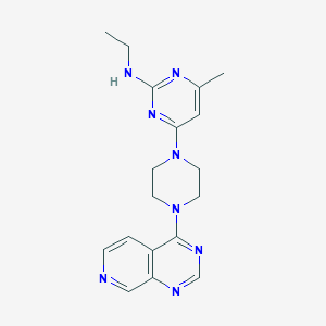 molecular formula C18H22N8 B12271944 N-ethyl-4-methyl-6-(4-{pyrido[3,4-d]pyrimidin-4-yl}piperazin-1-yl)pyrimidin-2-amine 