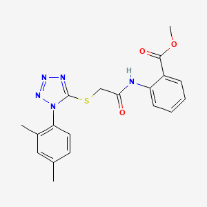 molecular formula C19H19N5O3S B1227202 METHYL 2-[(2-{[1-(2,4-DIMETHYLPHENYL)-1H-1,2,3,4-TETRAAZOL-5-YL]SULFANYL}ACETYL)AMINO]BENZOATE 