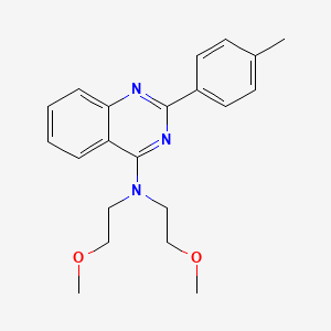 molecular formula C21H25N3O2 B1227209 N,N-bis(2-methoxyethyl)-2-(4-methylphenyl)-4-quinazolinamine 