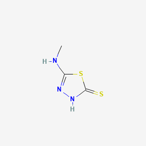 molecular formula C3H5N3S2 B1227211 5-(Methylamino)-1,3,4-thiadiazole-2-thiol CAS No. 27386-01-2
