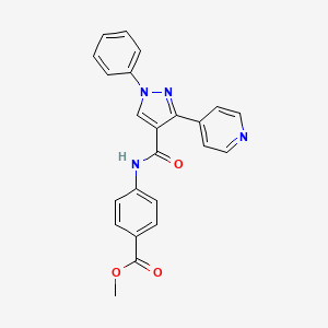 4-[[Oxo-(1-phenyl-3-pyridin-4-yl-4-pyrazolyl)methyl]amino]benzoic acid methyl ester