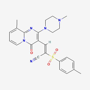 (E)-3-[9-methyl-2-(4-methylpiperazin-1-yl)-4-oxopyrido[1,2-a]pyrimidin-3-yl]-2-(4-methylphenyl)sulfonylprop-2-enenitrile