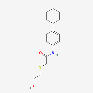 molecular formula C16H23NO2S B1227219 N-(4-cyclohexylphenyl)-2-(2-hydroxyethylthio)acetamide 