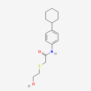 N-(4-cyclohexylphenyl)-2-(2-hydroxyethylthio)acetamide