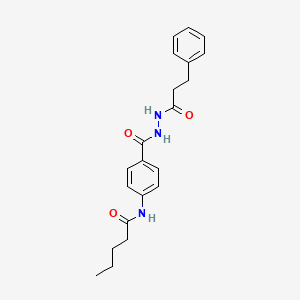 molecular formula C21H25N3O3 B1227222 N-[4-[(3-phenylpropanoylamino)carbamoyl]phenyl]pentanamide 