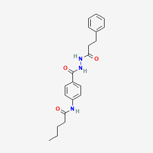 N-[4-[oxo-[(1-oxo-3-phenylpropyl)hydrazo]methyl]phenyl]pentanamide