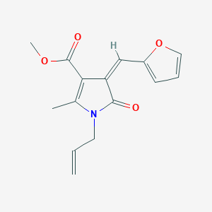 molecular formula C15H15NO4 B1227224 methyl (4Z)-4-(furan-2-ylmethylidene)-2-methyl-5-oxo-1-prop-2-enylpyrrole-3-carboxylate 