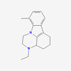 molecular formula C17H22N2 B1227234 4-Ethyl-14-methyl-1,4-diazatetracyclo[7.6.1.05,16.010,15]hexadeca-9(16),10,12,14-tetraene 