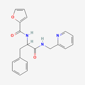 molecular formula C20H19N3O3 B1227237 N-[1-oxo-3-phenyl-1-(2-pyridinylmethylamino)propan-2-yl]-2-furancarboxamide 
