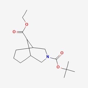 molecular formula C16H27NO4 B12272387 O3-tert-butyl O9-ethyl 3-azabicyclo[3.3.1]nonane-3,9-dicarboxylate 