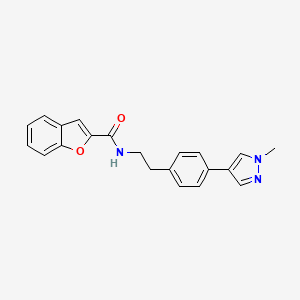 molecular formula C21H19N3O2 B12272505 N-{2-[4-(1-methyl-1H-pyrazol-4-yl)phenyl]ethyl}-1-benzofuran-2-carboxamide 