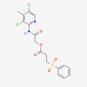 3-(Benzenesulfonyl)propanoic acid [2-[(3,5-dichloro-4-methyl-2-pyridinyl)amino]-2-oxoethyl] ester