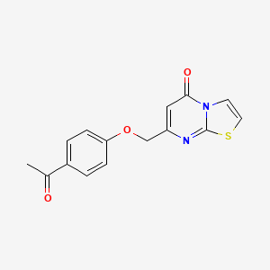 molecular formula C15H12N2O3S B1227260 7-[(4-Acetylphenoxy)methyl]-5-thiazolo[3,2-a]pyrimidinone 