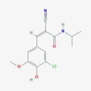 molecular formula C14H15ClN2O3 B1227261 (Z)-3-(3-chloro-4-hydroxy-5-methoxyphenyl)-2-cyano-N-propan-2-ylprop-2-enamide 